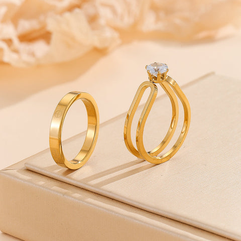Easy Mart® Elegant Golden Dou Halo Ring