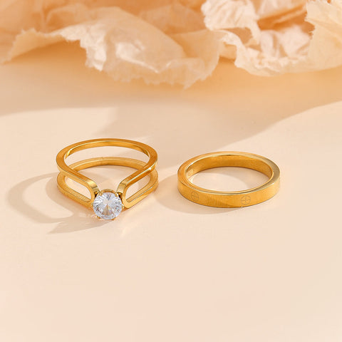 Easy Mart® Elegant Golden Dou Halo Ring