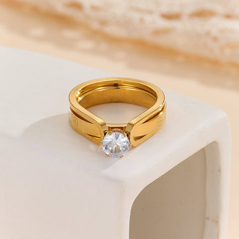 Easy Mart® Elegant Golden Dou Halo Ring