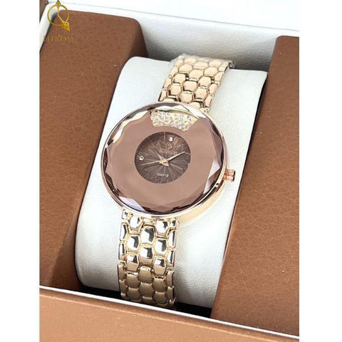 Easy Mart®Stylish Women's Rose Watch with Chain Strap
