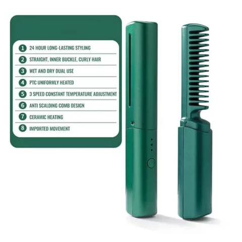 Easy Mart® Travel Comb Cordless Rechargeable Hair Straightener